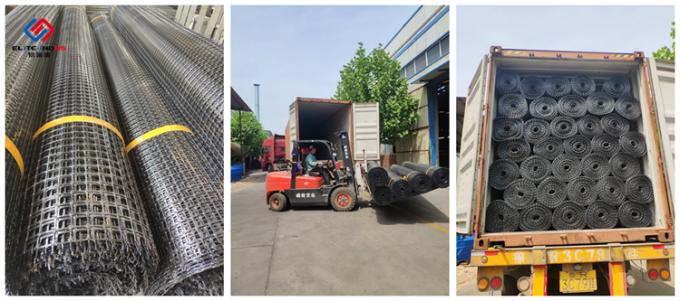 Grille noire pp Geogrid biaxiale/40kn Geogrid de sol pour la construction de routes